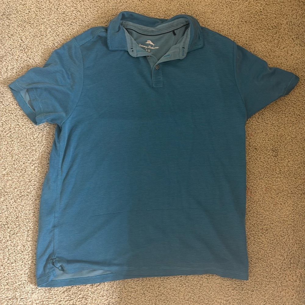 Tommy Bahama collared shirt. Blue color. Large.